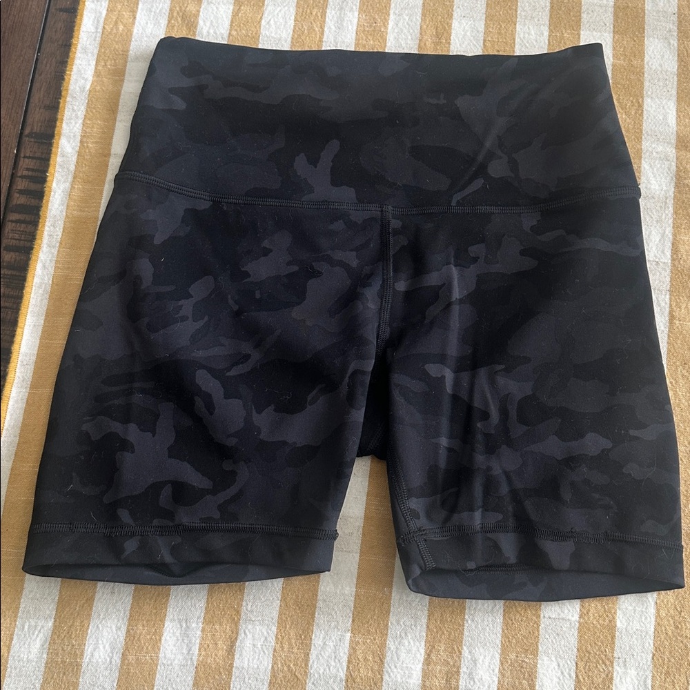 Lululemon Athletica Black Camo Shorts